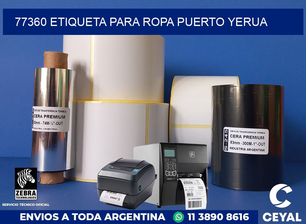 77360 ETIQUETA PARA ROPA PUERTO YERUA