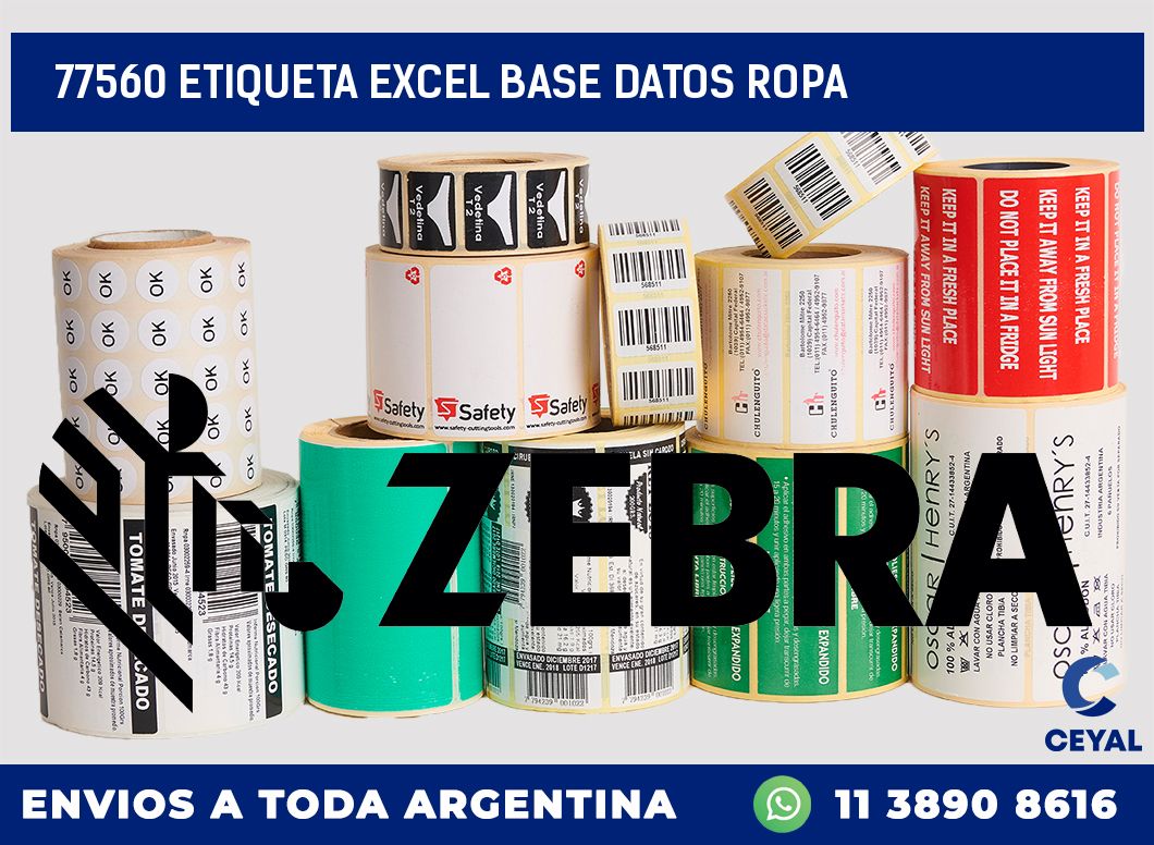 77560 etiqueta excel base datos ropa