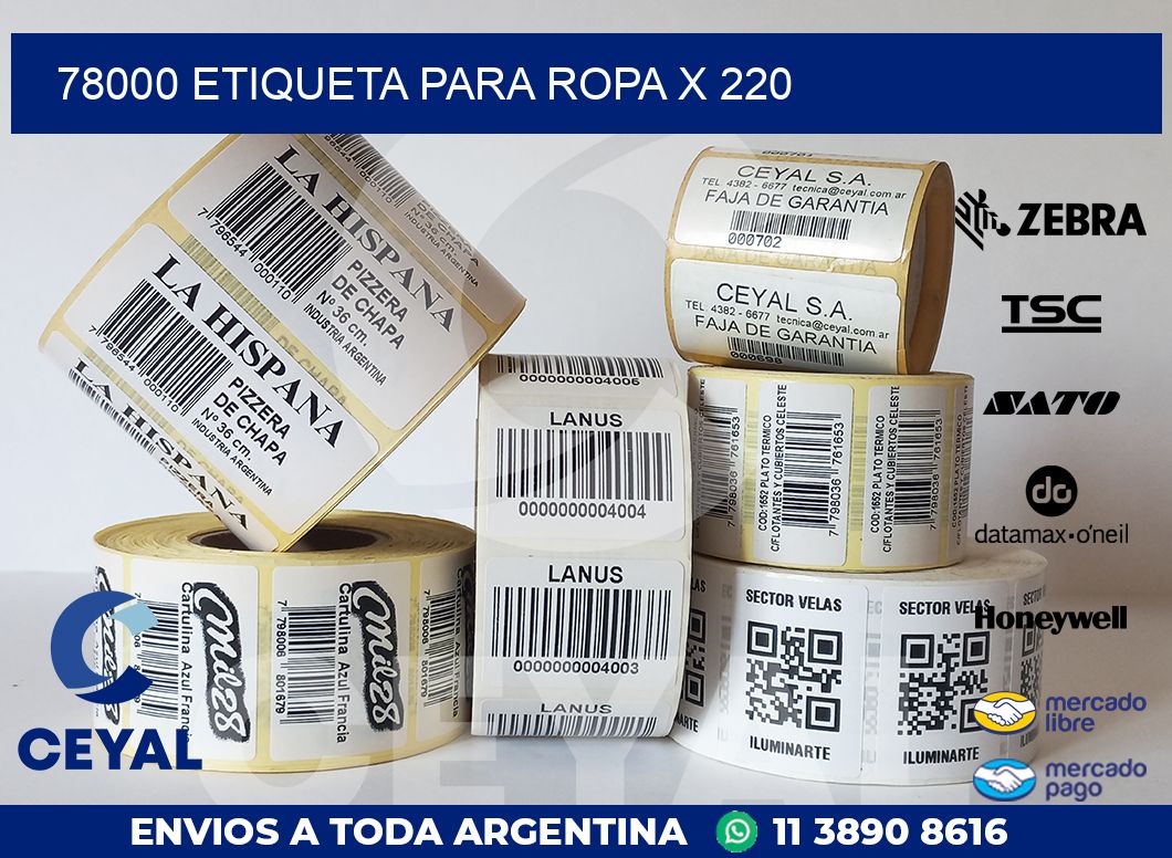 78000 ETIQUETA PARA ROPA X 220