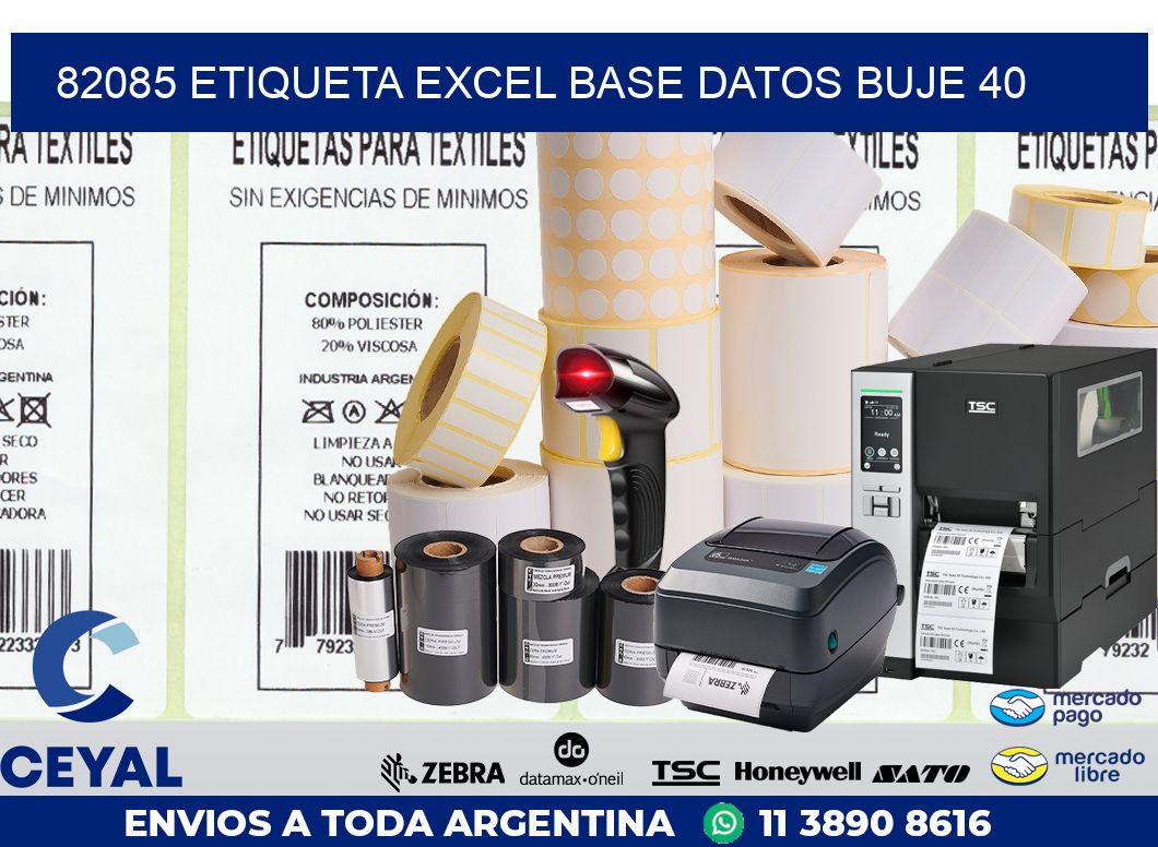 82085 etiqueta excel base datos buje 40