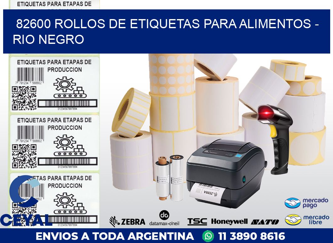 82600 ROLLOS DE ETIQUETAS PARA ALIMENTOS – RIO NEGRO