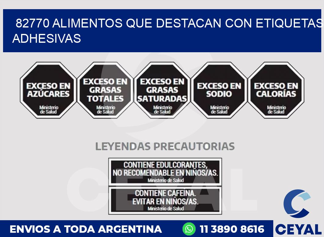 82770 ALIMENTOS QUE DESTACAN CON ETIQUETAS ADHESIVAS