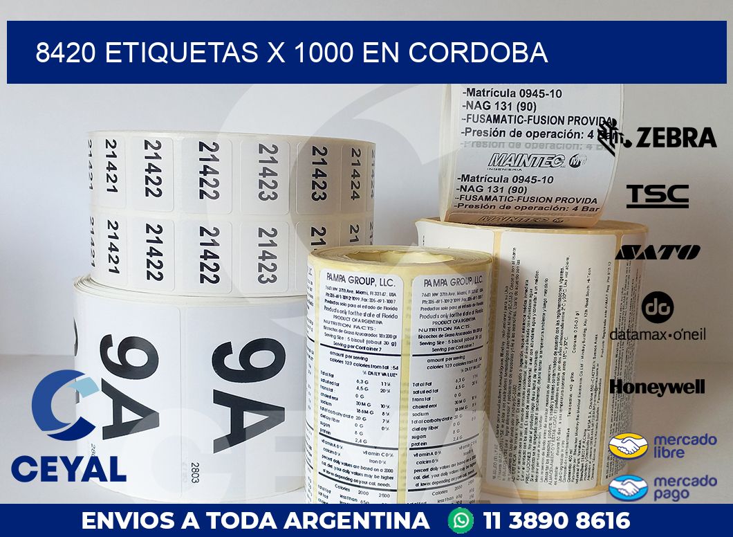 8420 ETIQUETAS X 1000 EN CORDOBA