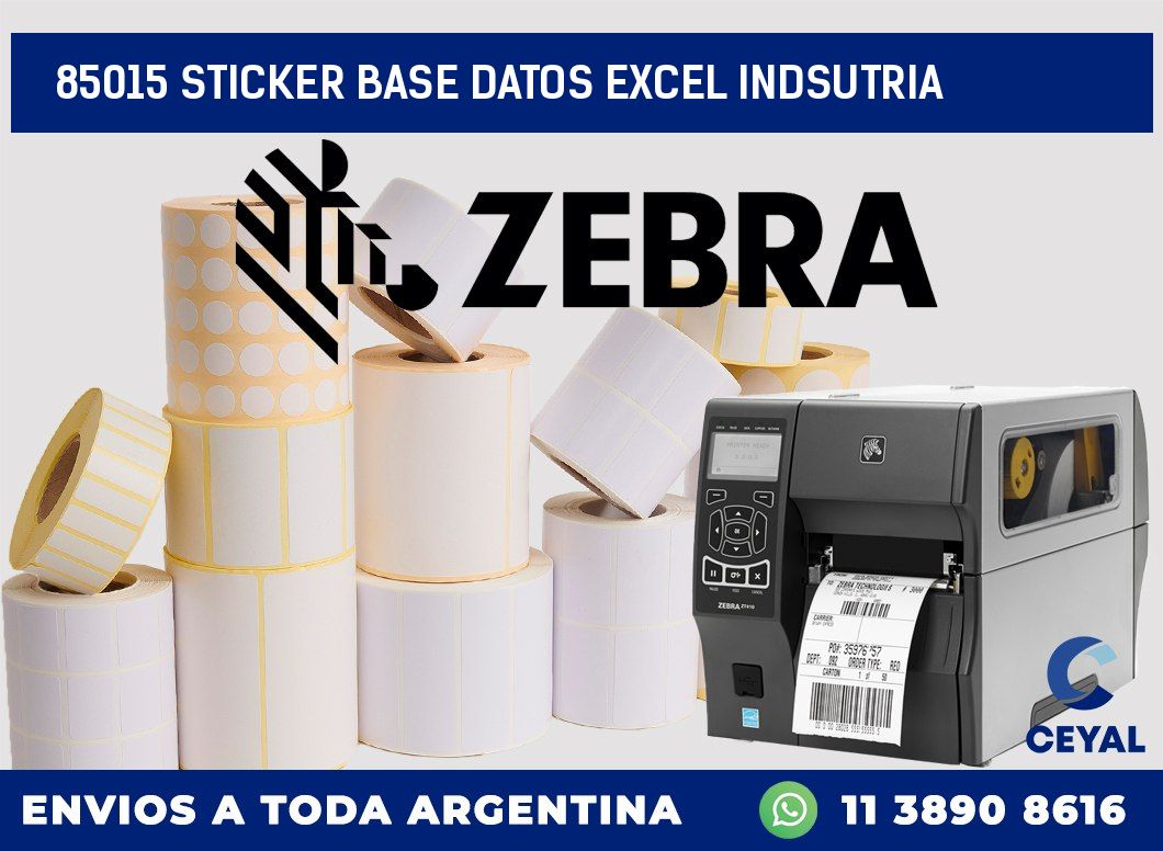 85015 sticker base datos excel indsutria