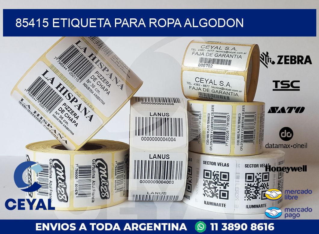 85415 ETIQUETA PARA ROPA ALGODON