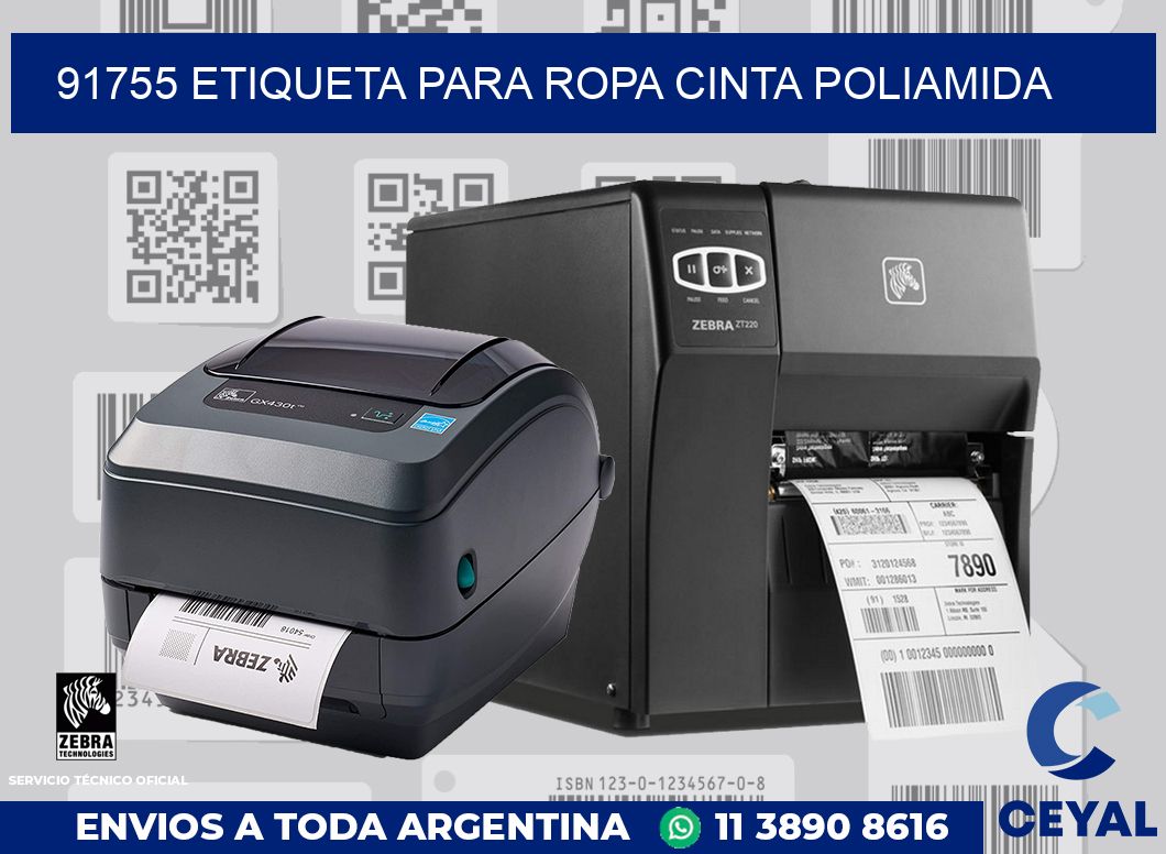 91755 ETIQUETA PARA ROPA CINTA POLIAMIDA