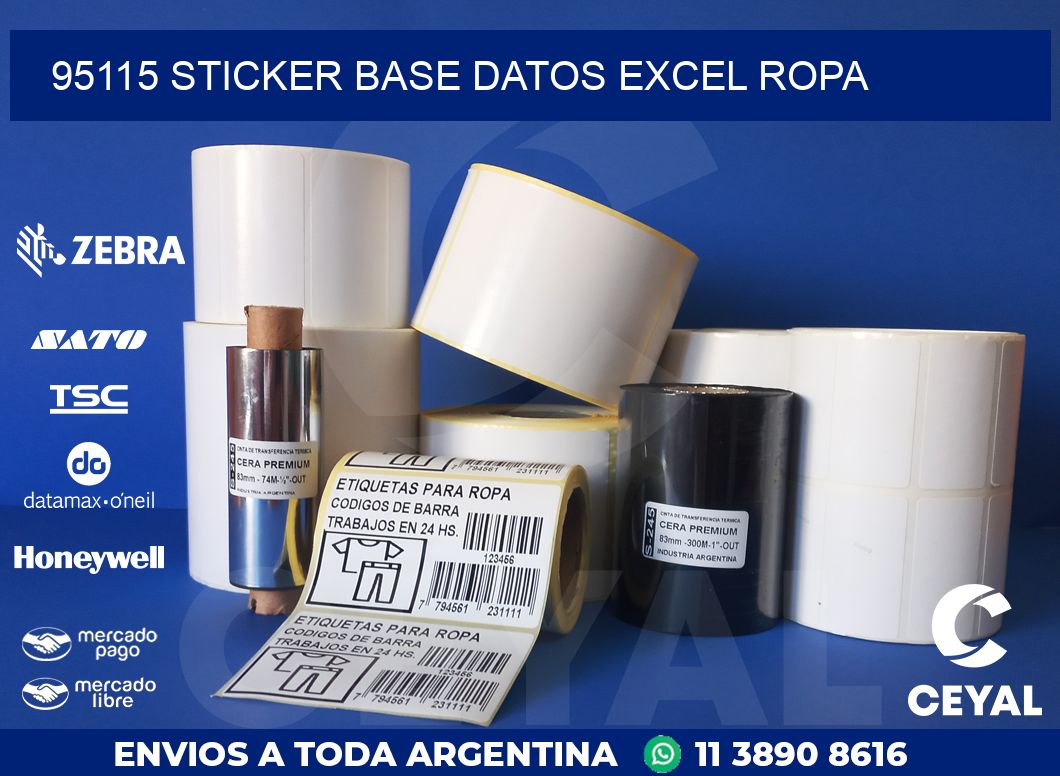 95115 sticker base datos excel ropa