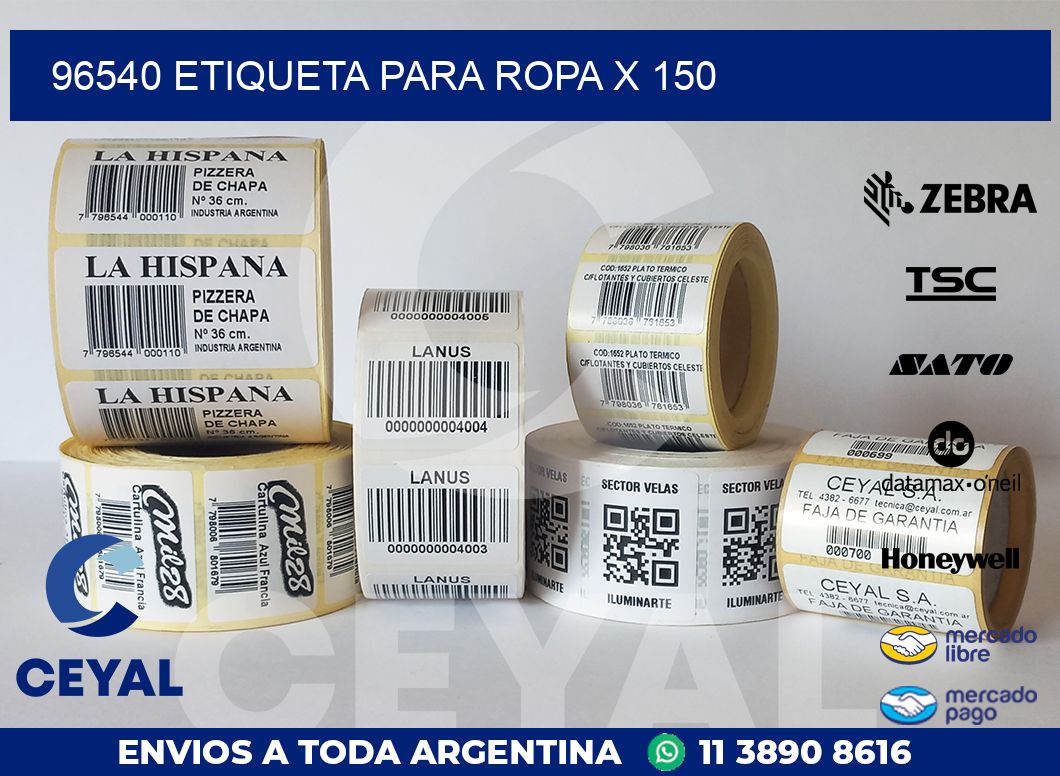 96540 ETIQUETA PARA ROPA X 150