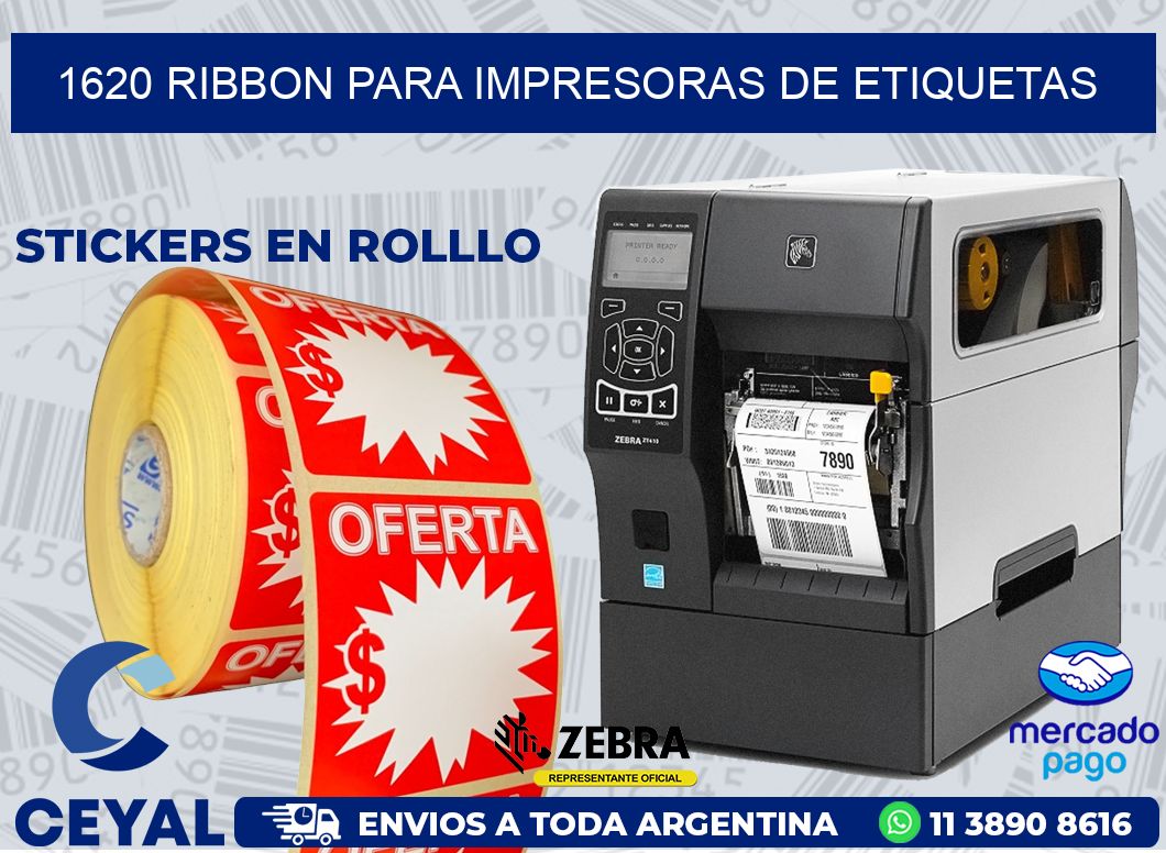 1620 RIBBON PARA IMPRESORAS DE ETIQUETAS