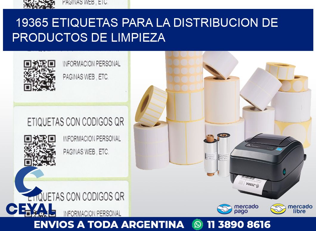 19365 ETIQUETAS PARA LA DISTRIBUCION DE PRODUCTOS DE LIMPIEZA