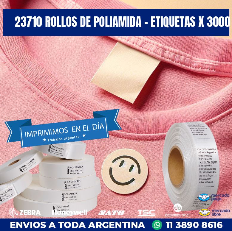 23710 ROLLOS DE POLIAMIDA – ETIQUETAS X 3000