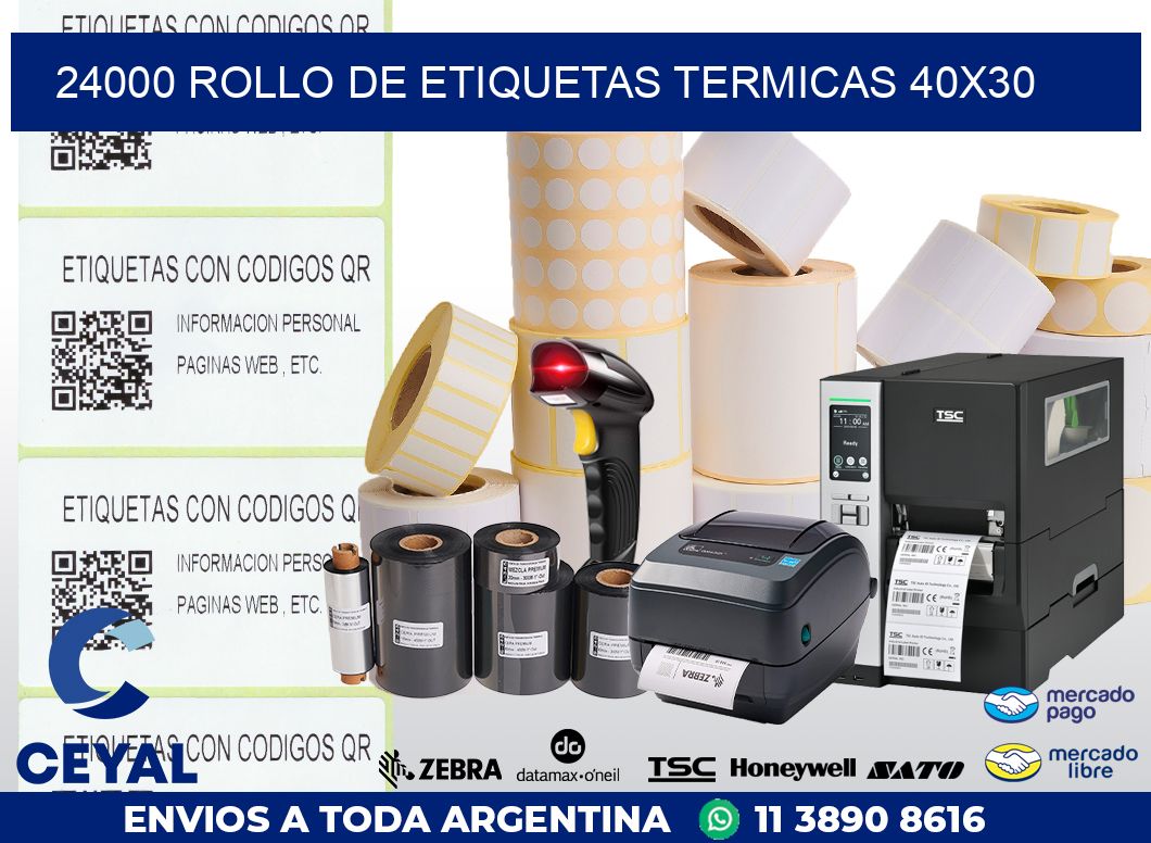 24000 ROLLO DE ETIQUETAS TERMICAS 40X30