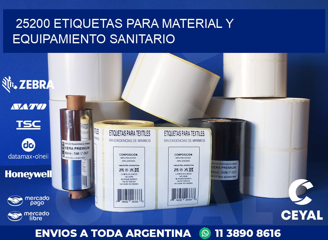 25200 ETIQUETAS PARA MATERIAL Y EQUIPAMIENTO SANITARIO