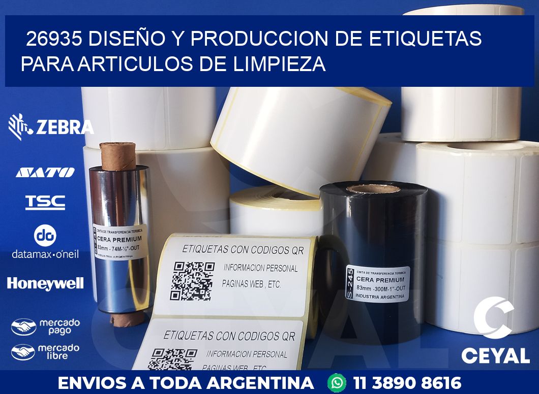 26935 DISEÑO Y PRODUCCION DE ETIQUETAS PARA ARTICULOS DE LIMPIEZA