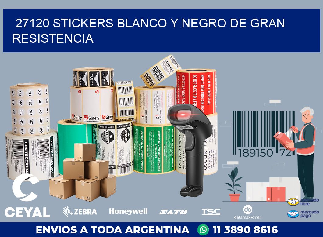 27120 STICKERS BLANCO Y NEGRO DE GRAN RESISTENCIA