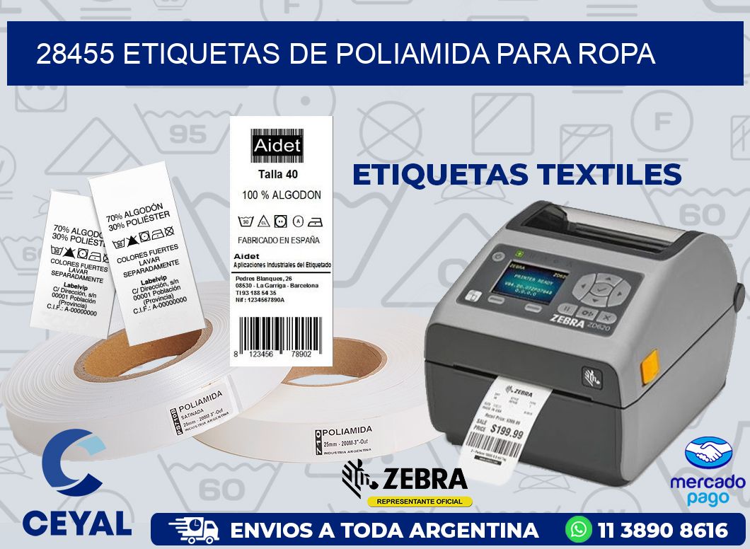 28455 ETIQUETAS DE POLIAMIDA PARA ROPA