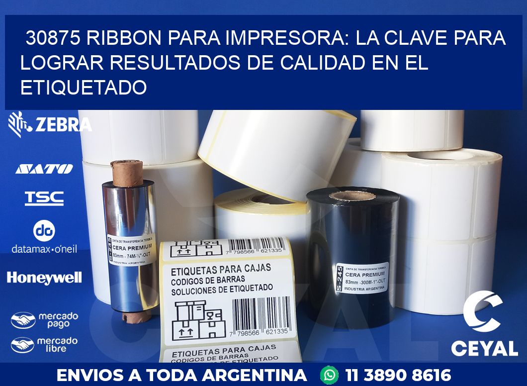 30875 RIBBON PARA IMPRESORA: LA CLAVE PARA LOGRAR RESULTADOS DE CALIDAD EN EL ETIQUETADO