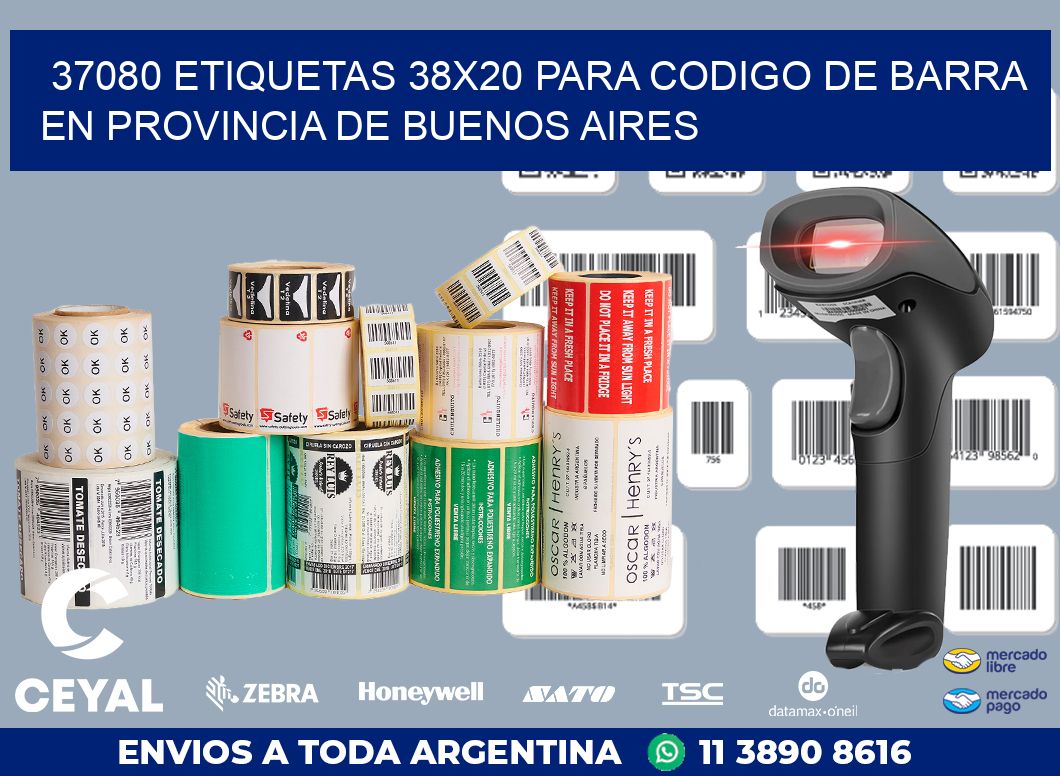 37080 ETIQUETAS 38X20 PARA CODIGO DE BARRA EN PROVINCIA DE BUENOS AIRES
