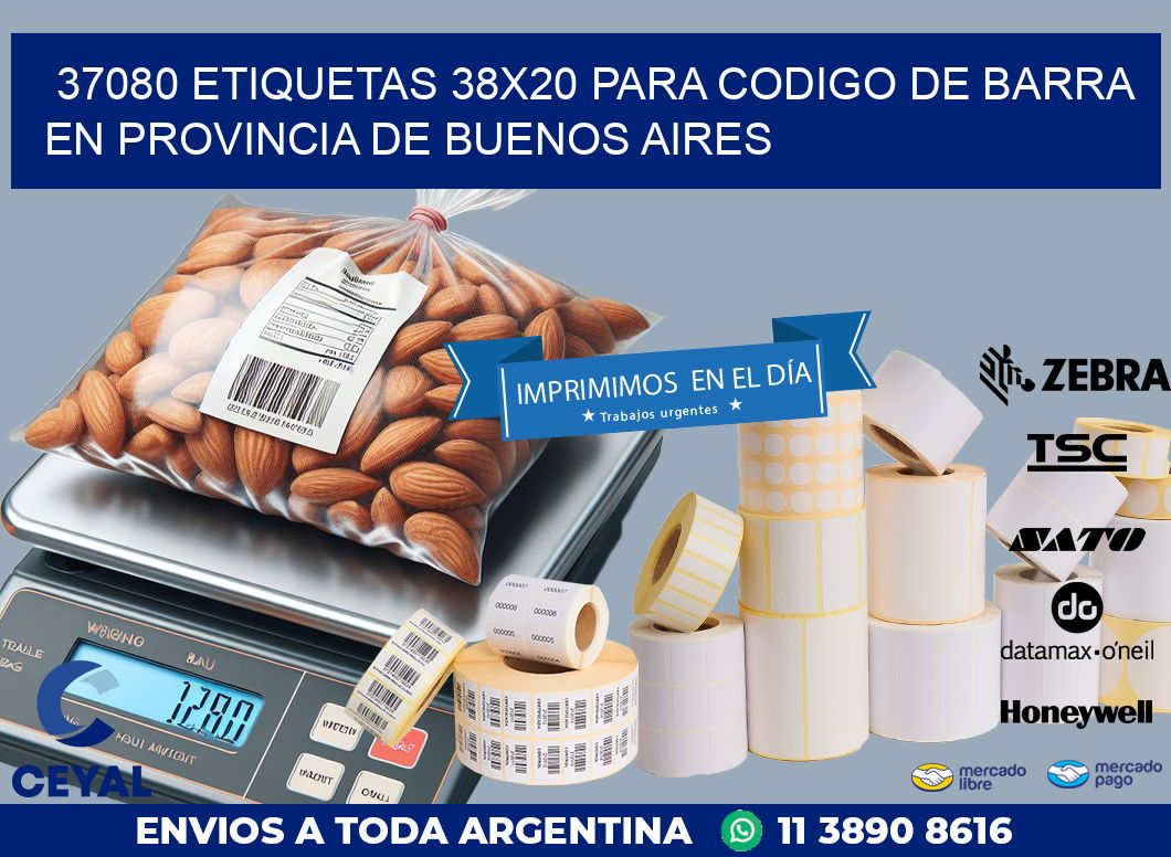 37080 ETIQUETAS 38X20 PARA CODIGO DE BARRA EN PROVINCIA DE BUENOS AIRES