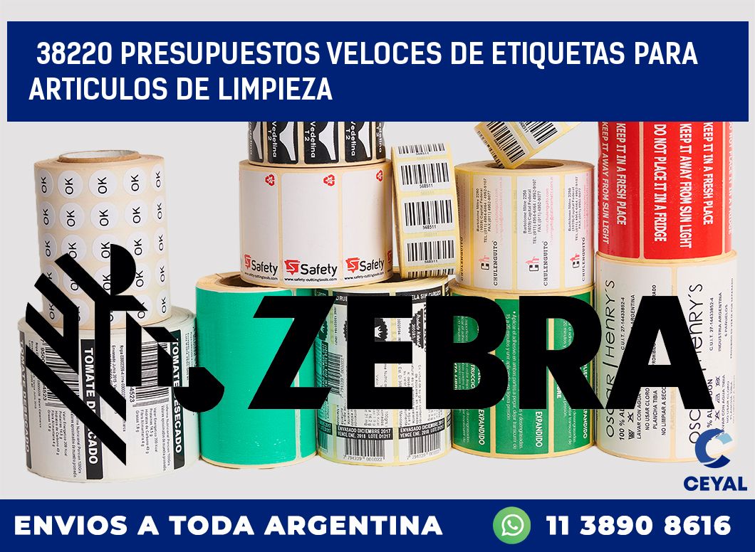38220 PRESUPUESTOS VELOCES DE ETIQUETAS PARA ARTICULOS DE LIMPIEZA