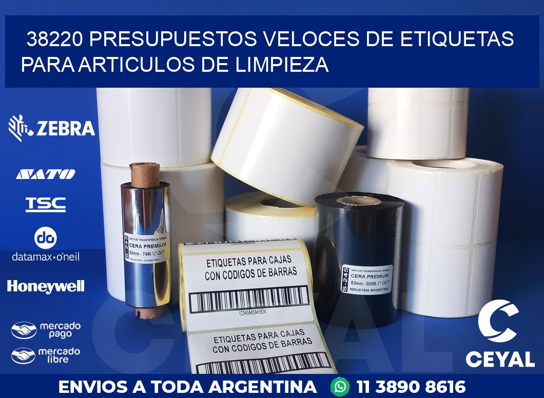 38220 PRESUPUESTOS VELOCES DE ETIQUETAS PARA ARTICULOS DE LIMPIEZA
