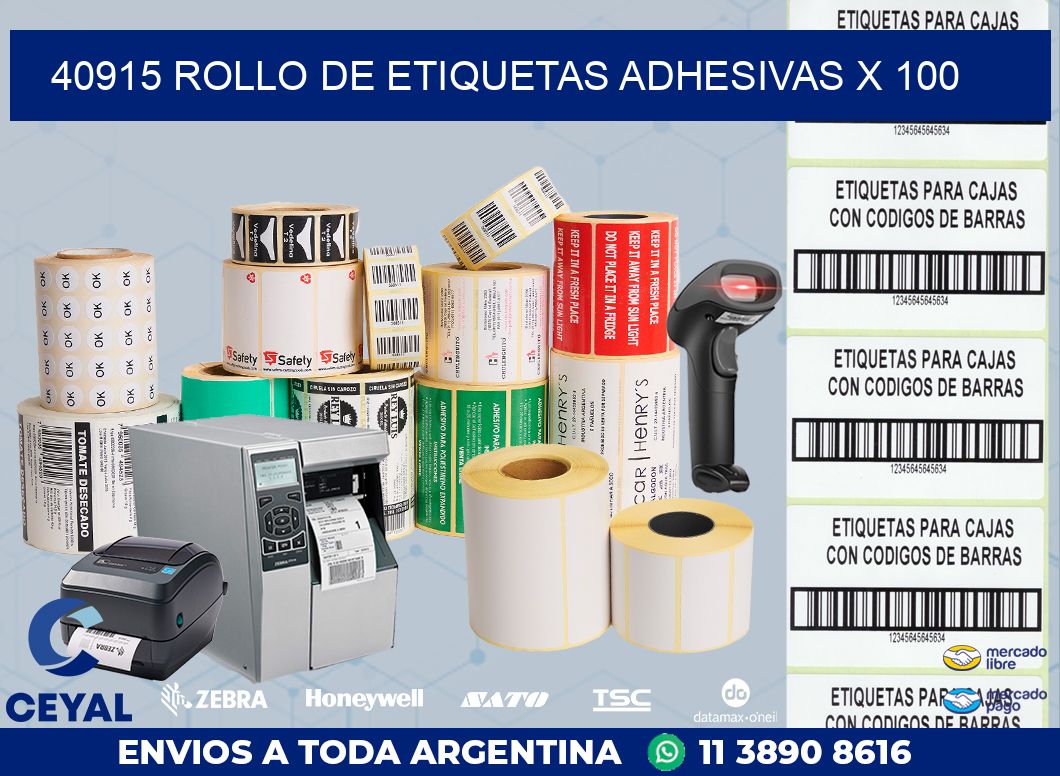 40915 ROLLO DE ETIQUETAS ADHESIVAS X 100
