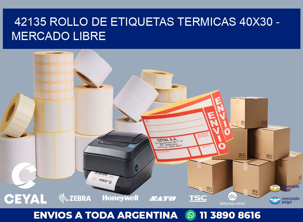 42135 ROLLO DE ETIQUETAS TERMICAS 40X30 - MERCADO LIBRE