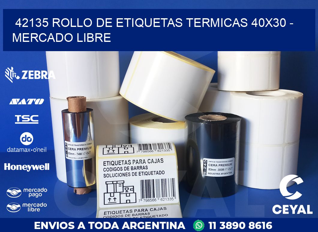 42135 ROLLO DE ETIQUETAS TERMICAS 40X30 – MERCADO LIBRE