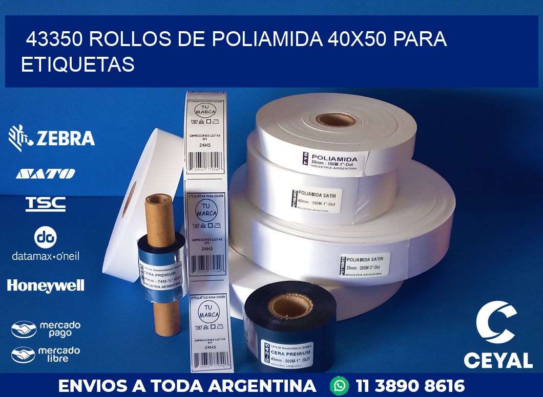 43350 ROLLOS DE POLIAMIDA 40X50 PARA ETIQUETAS