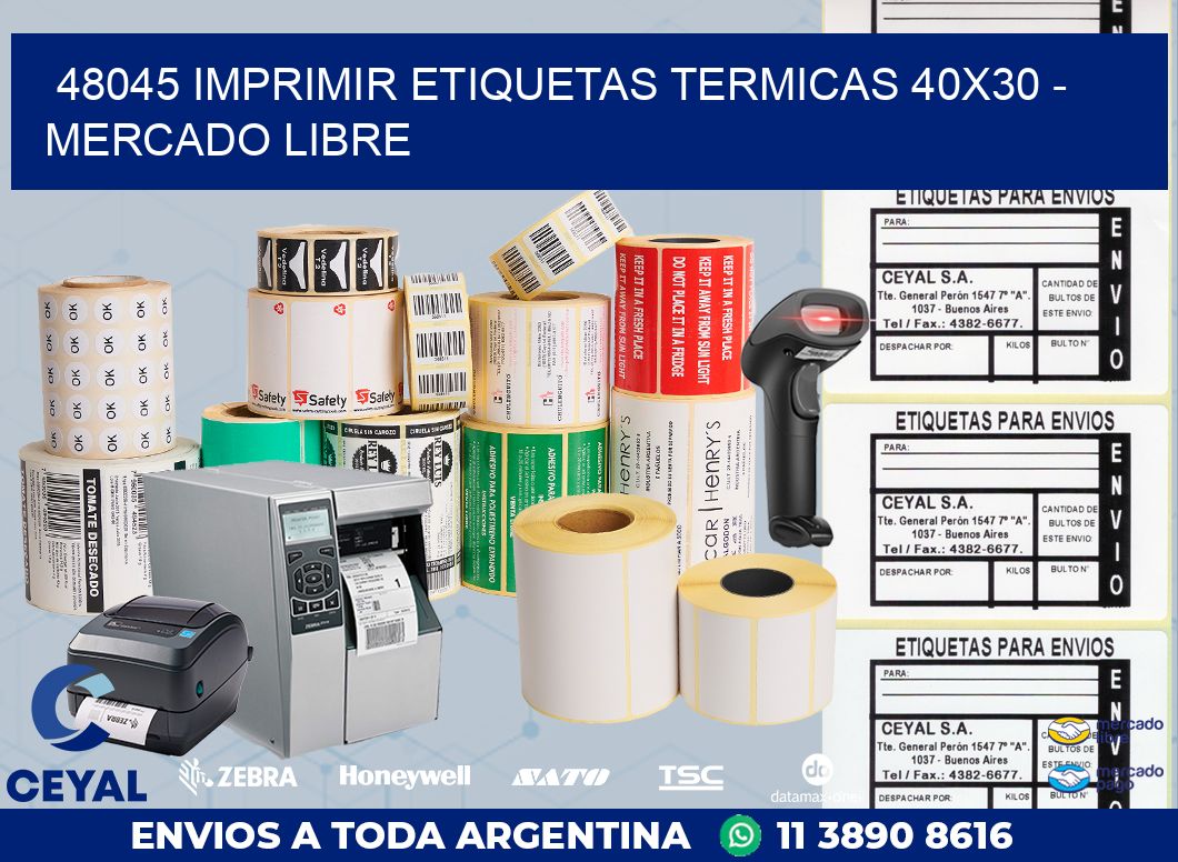48045 IMPRIMIR ETIQUETAS TERMICAS 40X30 - MERCADO LIBRE