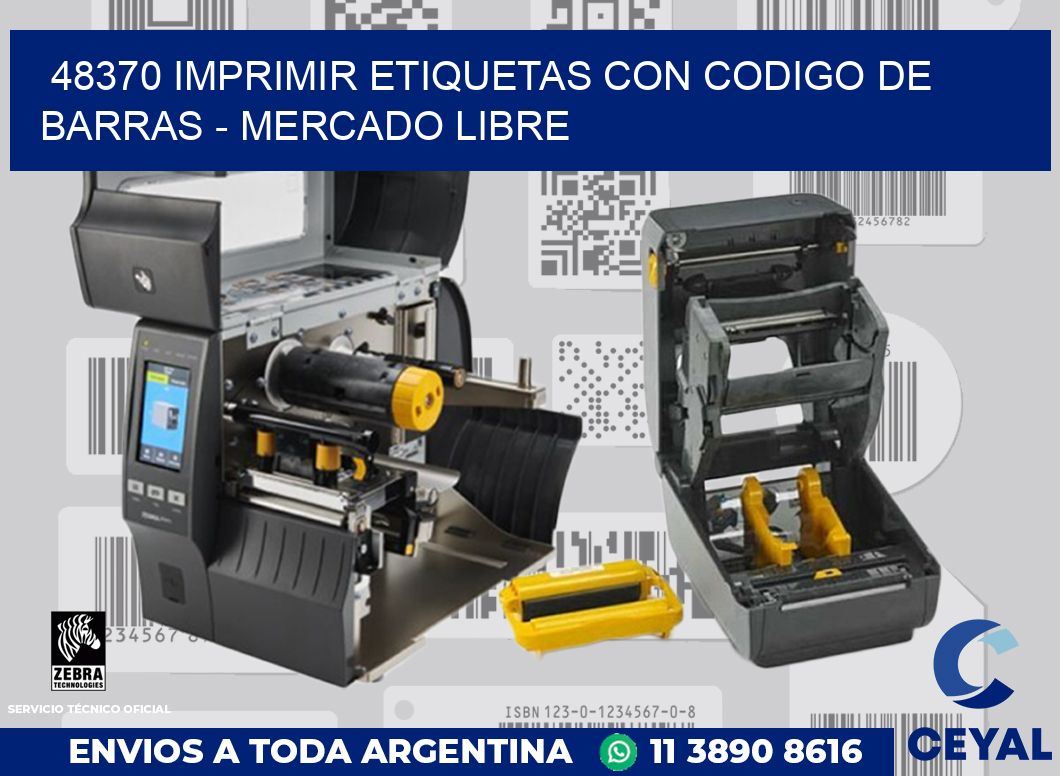 48370 IMPRIMIR ETIQUETAS CON CODIGO DE BARRAS - MERCADO LIBRE