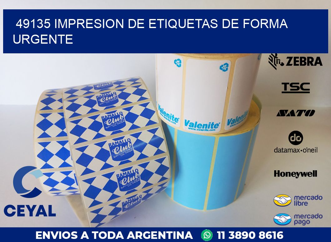 49135 IMPRESION DE ETIQUETAS DE FORMA URGENTE