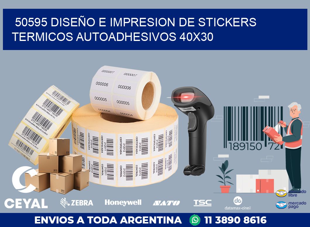 50595 DISEÑO E IMPRESION DE STICKERS TERMICOS AUTOADHESIVOS 40X30