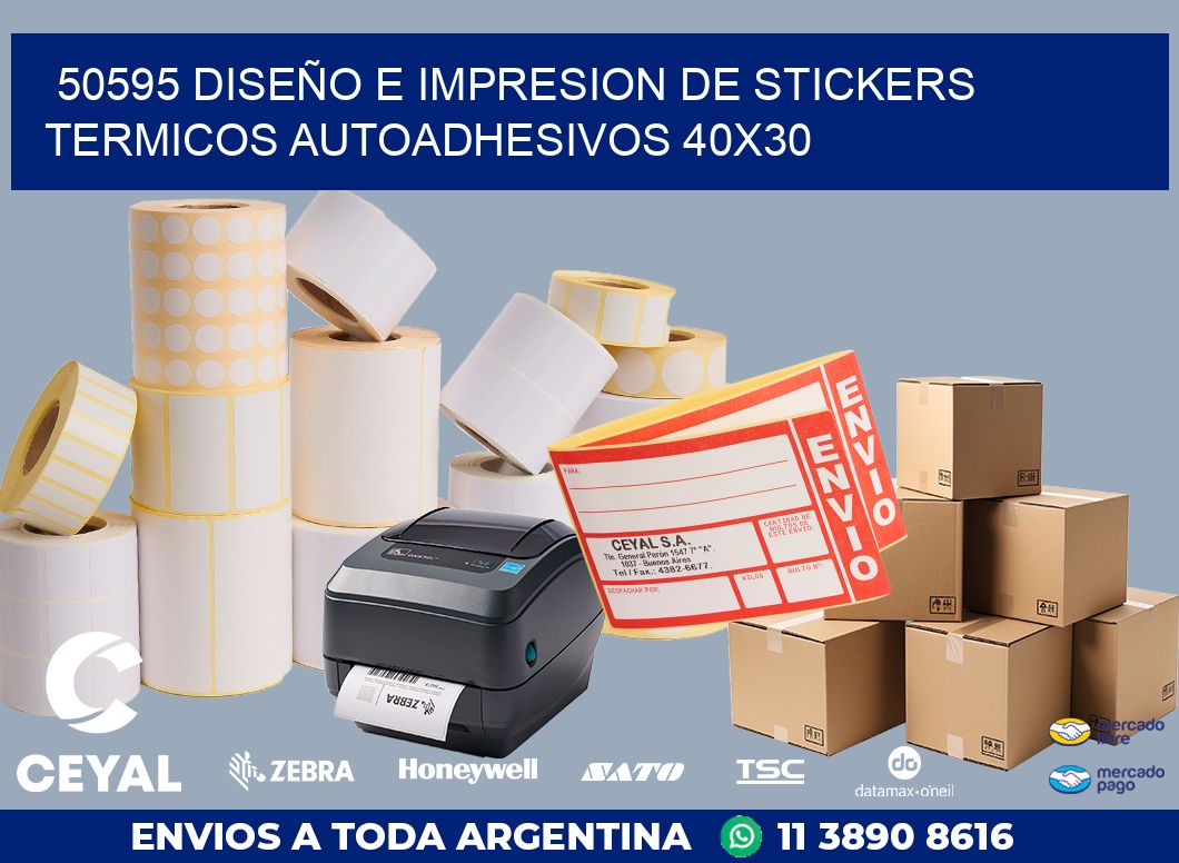 50595 DISEÑO E IMPRESION DE STICKERS TERMICOS AUTOADHESIVOS 40X30