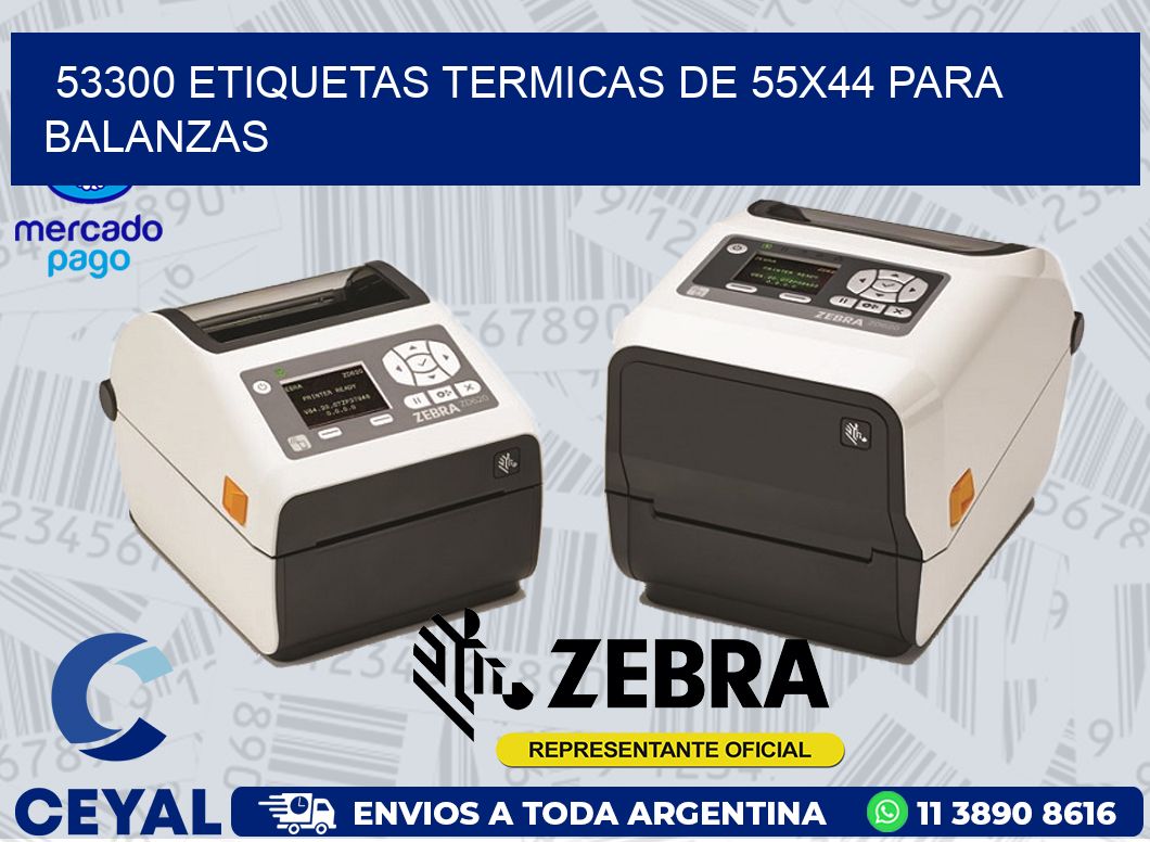 53300 ETIQUETAS TERMICAS DE 55X44 PARA BALANZAS