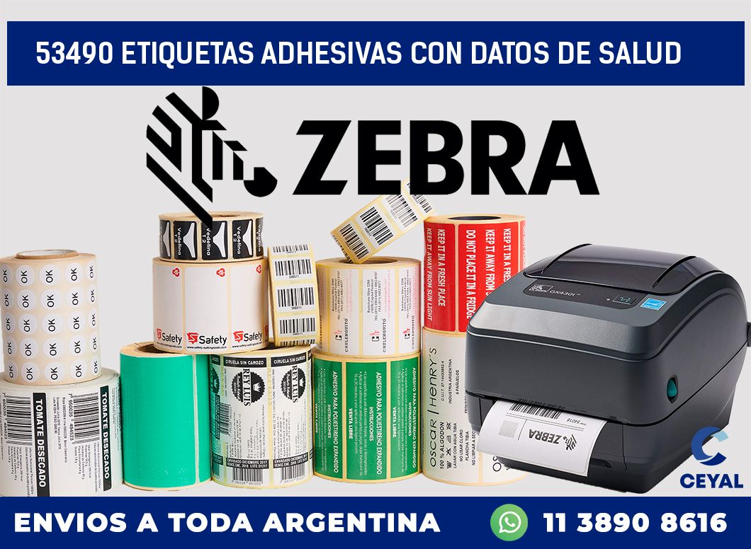 53490 ETIQUETAS ADHESIVAS CON DATOS DE SALUD