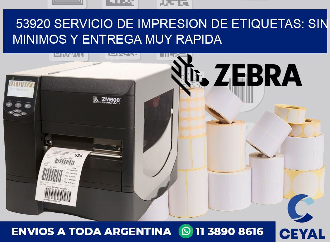 53920 SERVICIO DE IMPRESION DE ETIQUETAS: SIN MINIMOS Y ENTREGA MUY RAPIDA