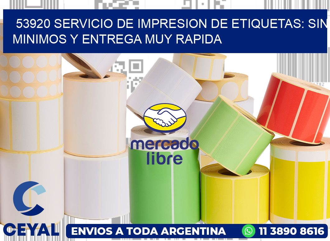 53920 SERVICIO DE IMPRESION DE ETIQUETAS: SIN MINIMOS Y ENTREGA MUY RAPIDA