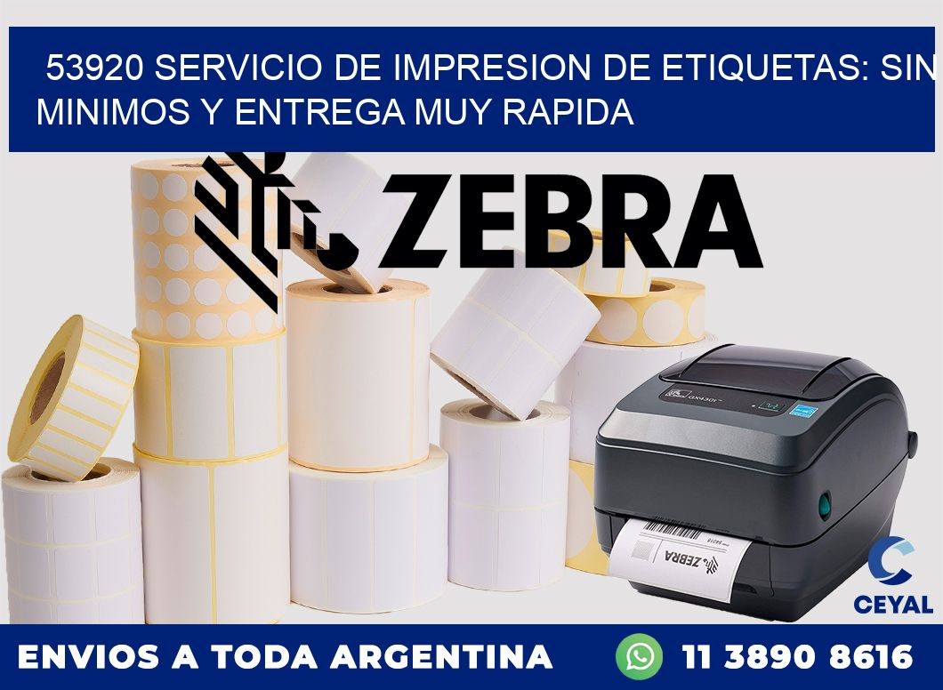 53920 SERVICIO DE IMPRESION DE ETIQUETAS: SIN MINIMOS Y ENTREGA MUY RAPIDA