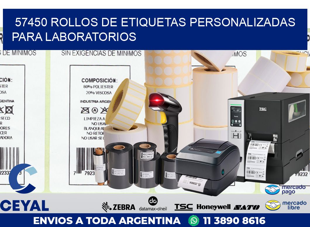 57450 ROLLOS DE ETIQUETAS PERSONALIZADAS PARA LABORATORIOS