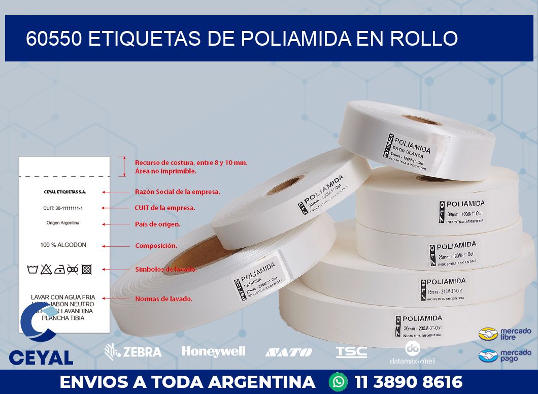 60550 ETIQUETAS DE POLIAMIDA EN ROLLO