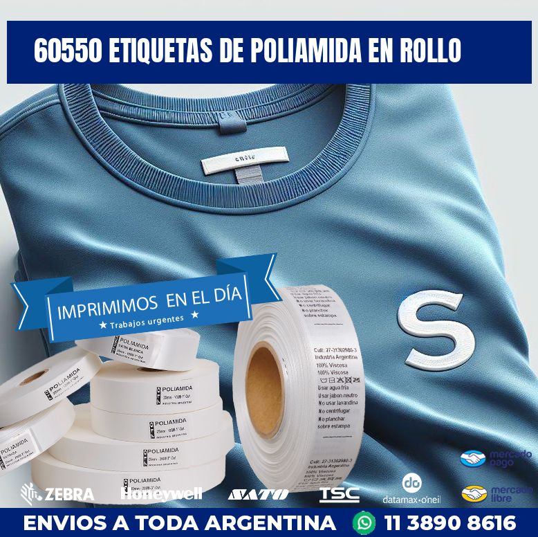 60550 ETIQUETAS DE POLIAMIDA EN ROLLO