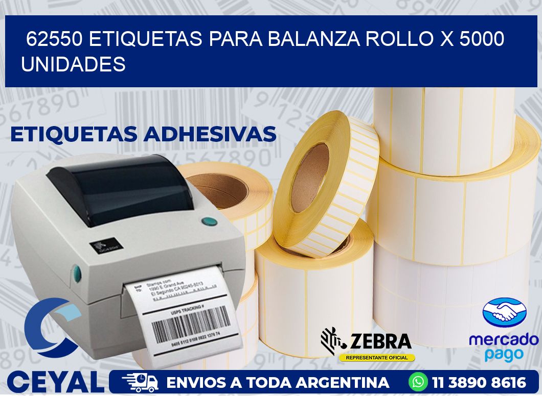 62550 ETIQUETAS PARA BALANZA ROLLO X 5000 UNIDADES