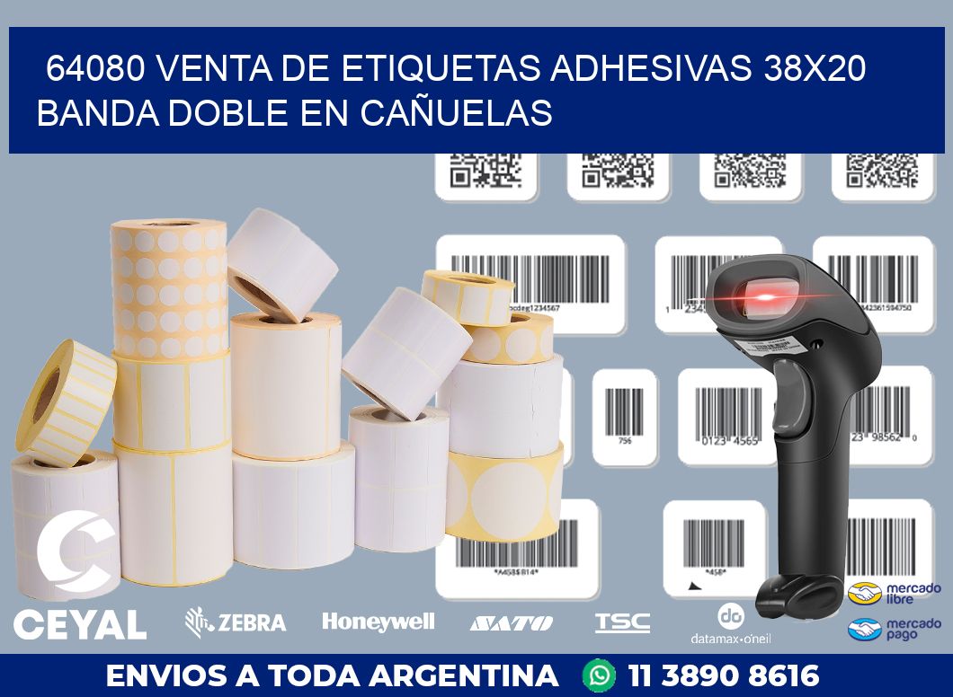 64080 VENTA DE ETIQUETAS ADHESIVAS 38X20 BANDA DOBLE EN CAÑUELAS