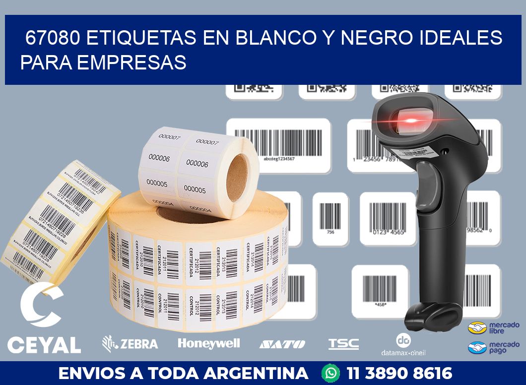 67080 ETIQUETAS EN BLANCO Y NEGRO IDEALES PARA EMPRESAS