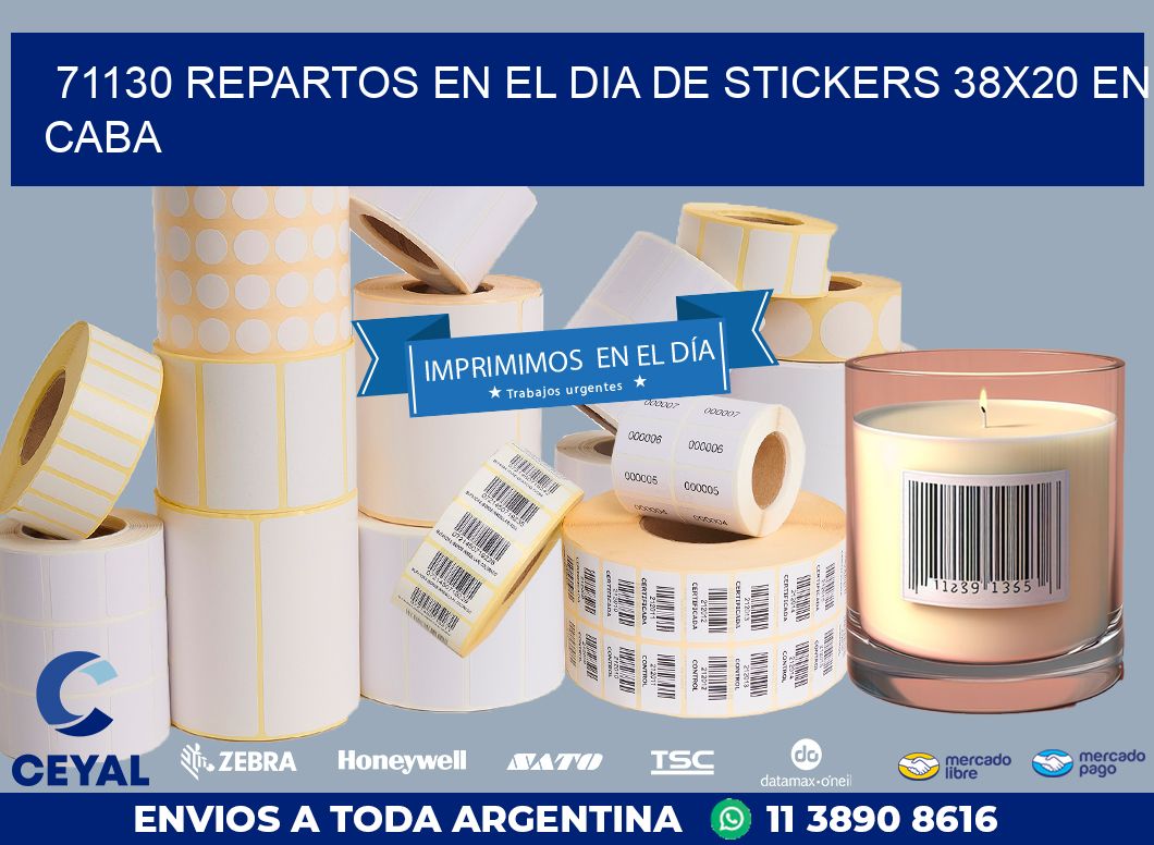 71130 REPARTOS EN EL DIA DE STICKERS 38X20 EN CABA