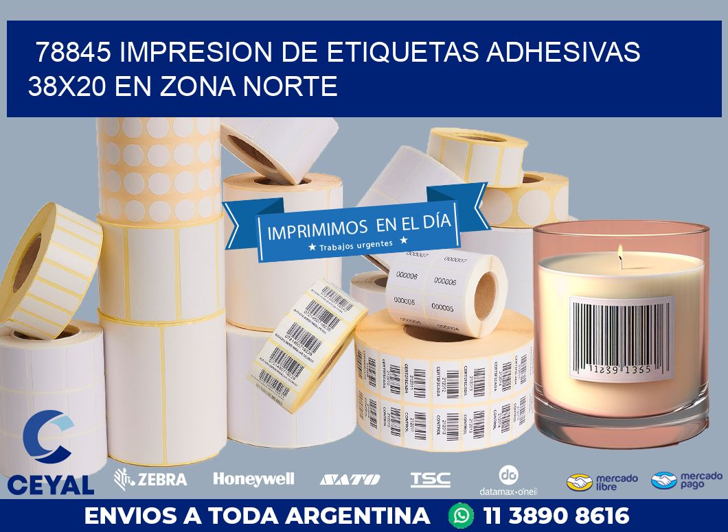 78845 IMPRESION DE ETIQUETAS ADHESIVAS 38X20 EN ZONA NORTE