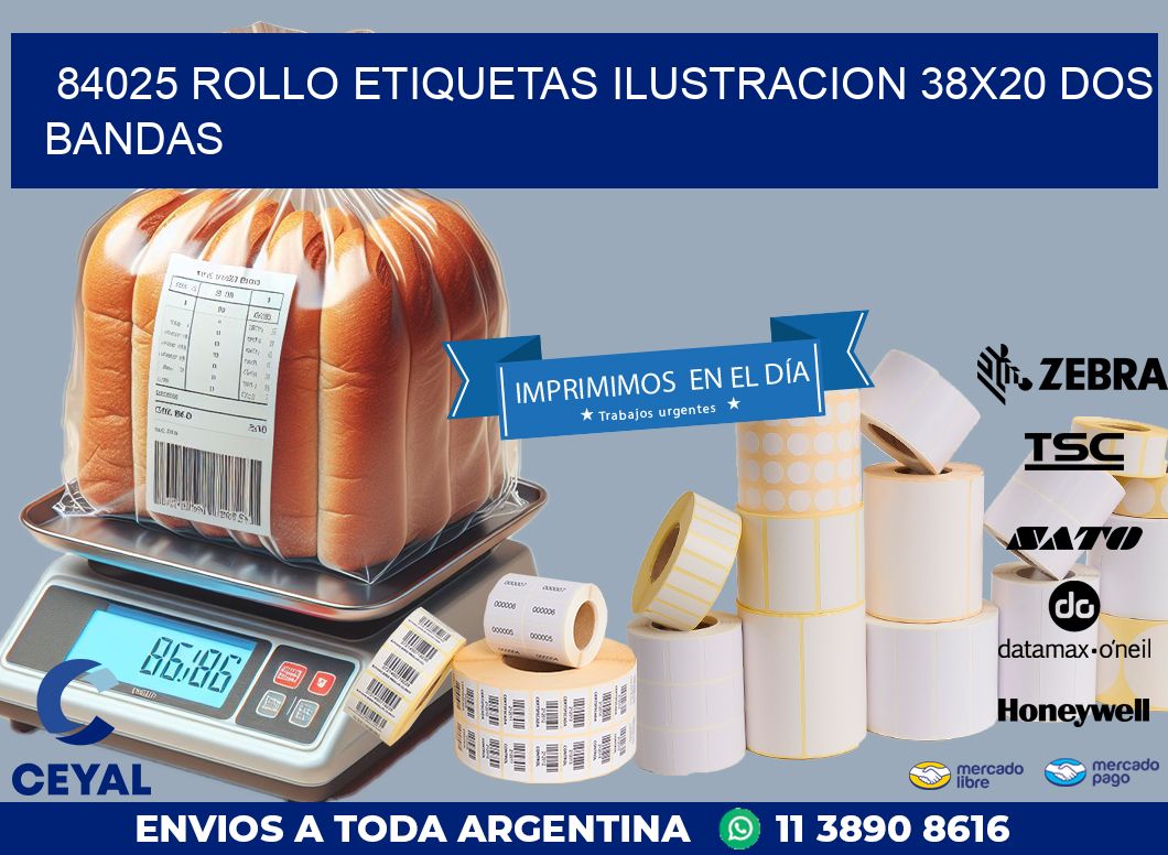 84025 ROLLO ETIQUETAS ILUSTRACION 38X20 DOS BANDAS