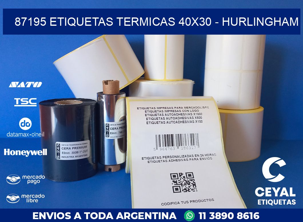 87195 ETIQUETAS TERMICAS 40X30 – HURLINGHAM