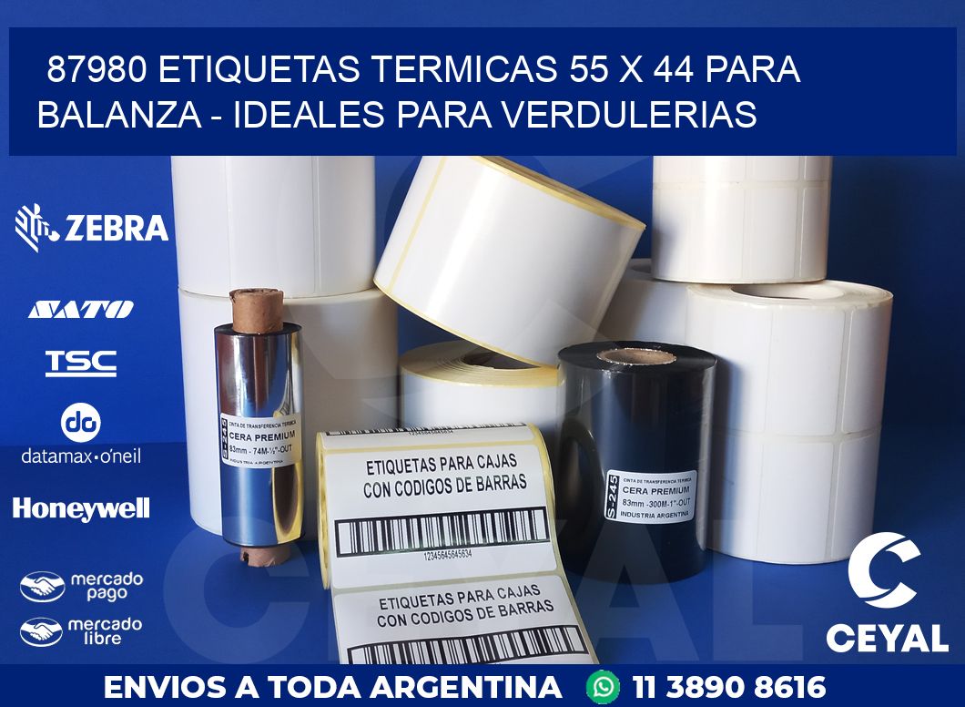 87980 ETIQUETAS TERMICAS 55 X 44 PARA BALANZA – IDEALES PARA VERDULERIAS